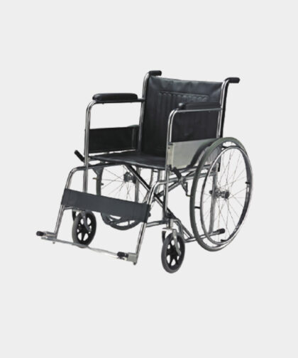 Standard Steel Wheelchair With Foldable Backrest And Footrest
